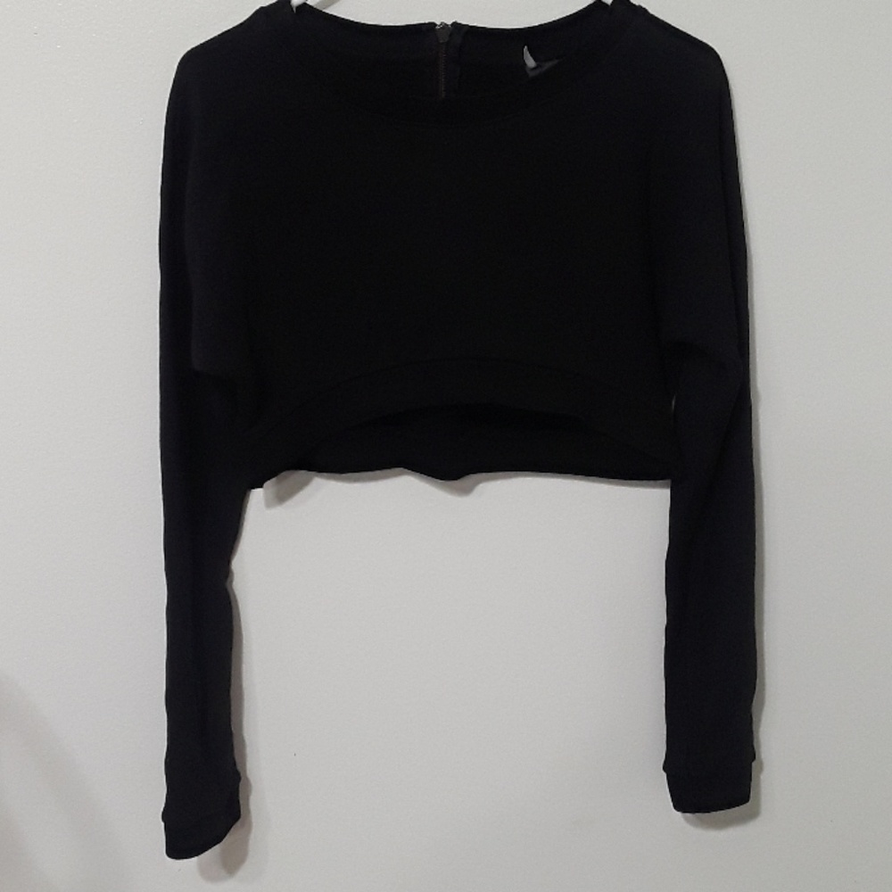Sparkle & fade crop long sleeve sweatshirt small